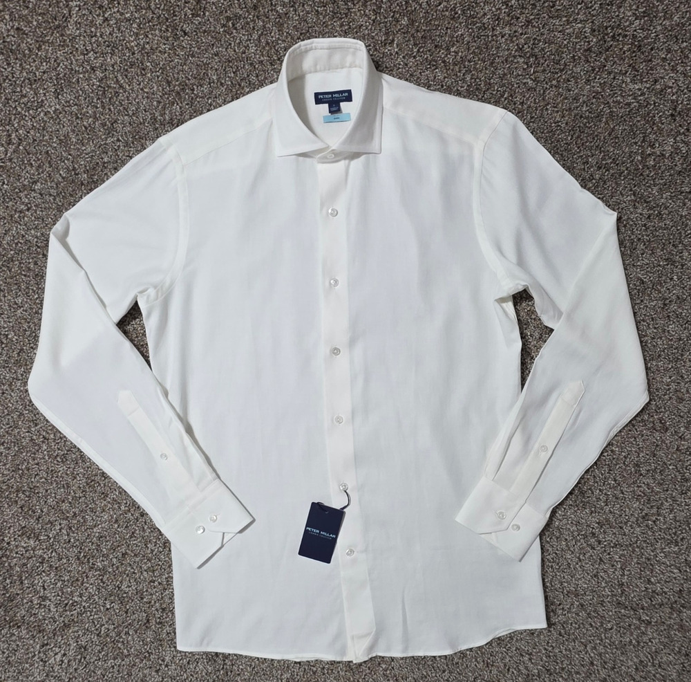 Peter Millar Crown Crafted Amble Men’s Small Almond Cotton Cashmere Shirt $350